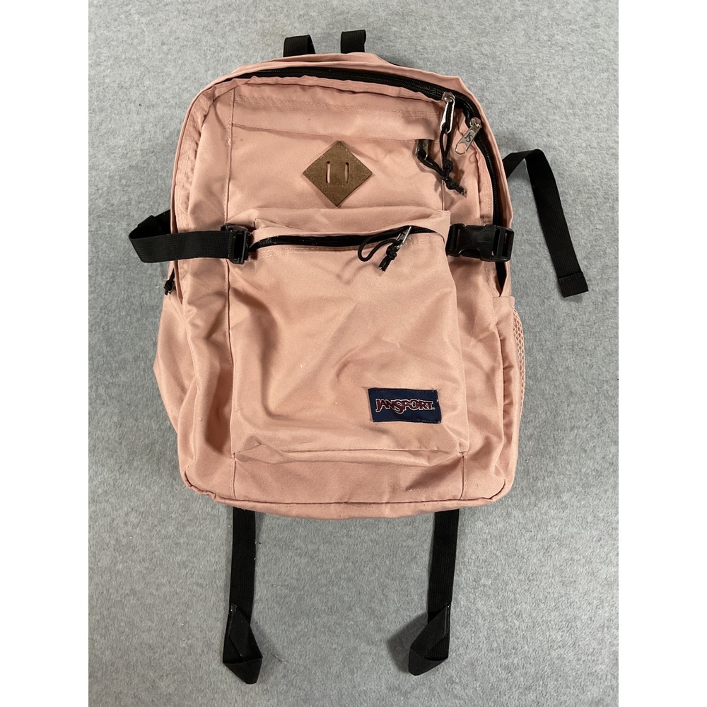 JanSport Backpack Pink School Travel Bag with Laptop Sleeve and Bottle Pocket